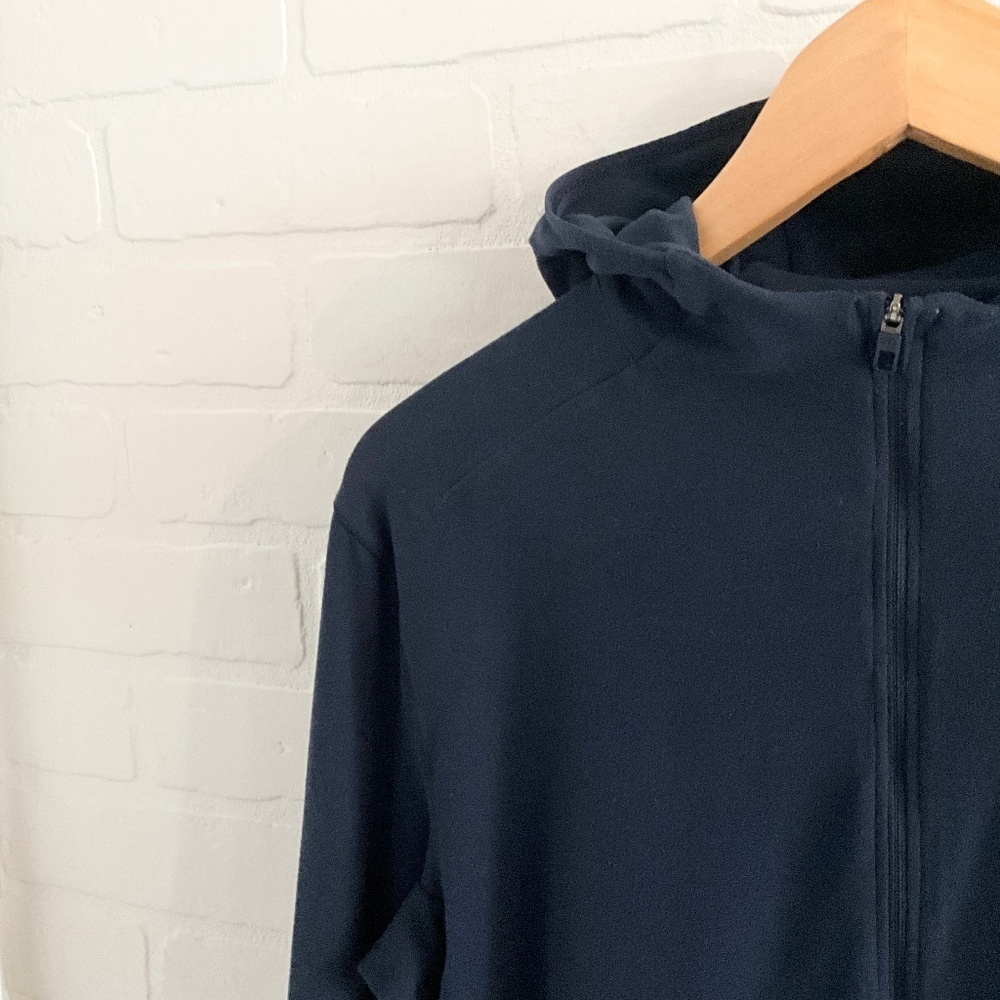 Lululemon Technical Hooded Running Jacket Reflective Navy Sz S - Picture 5 of 13